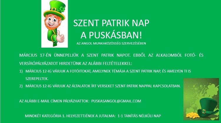 Fotó- és versírópályázat - Szent Patrik nap
