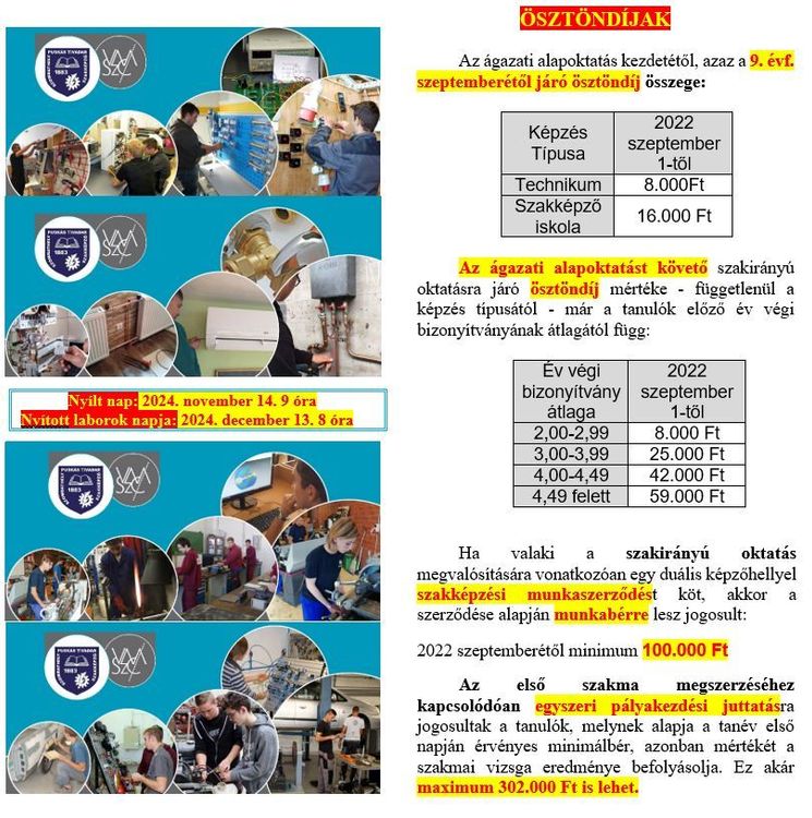 Iskolánk szakmakínálata 2025/2026